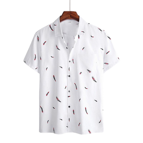 Camisa Manga Curta Estampada Fiorinni Feathers